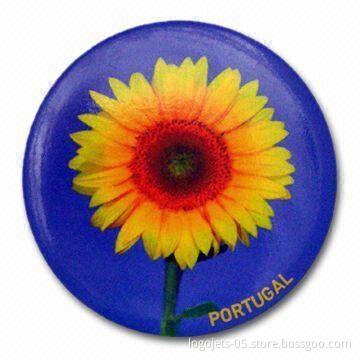 Tin Button Badge, Available in 25, 30, 38, 44, 50, and 55mm Sizes, Various Shapes are Available